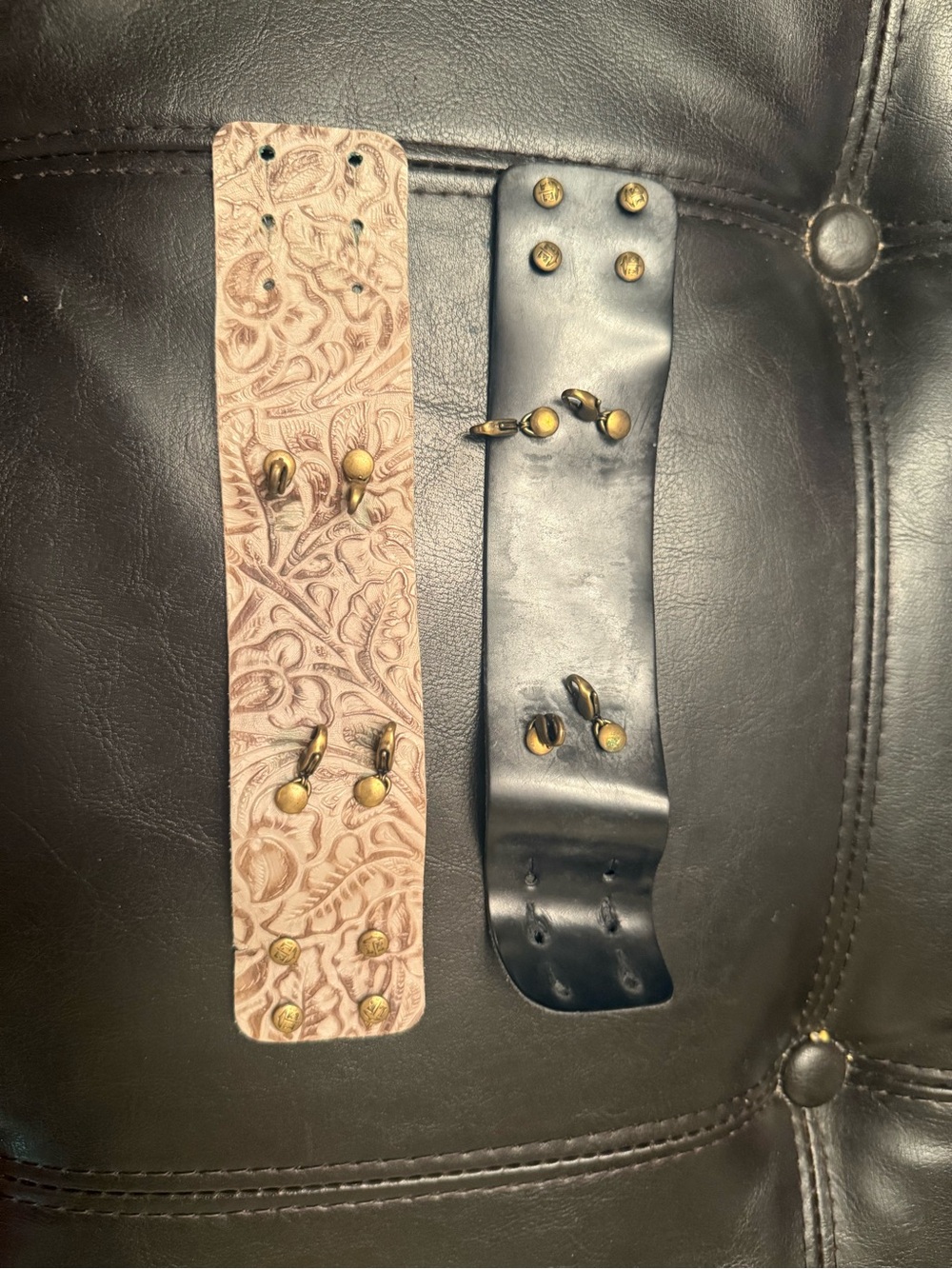 Lenny & Eva Leather Bracelet Floral & Black cuffs sentiments $100 Anthropologie